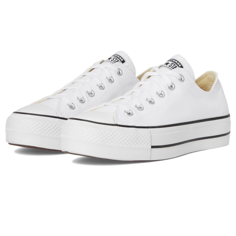 Converse Chuck Taylor All Star Low-Top Platform Sneakers - White/Black/White -8M